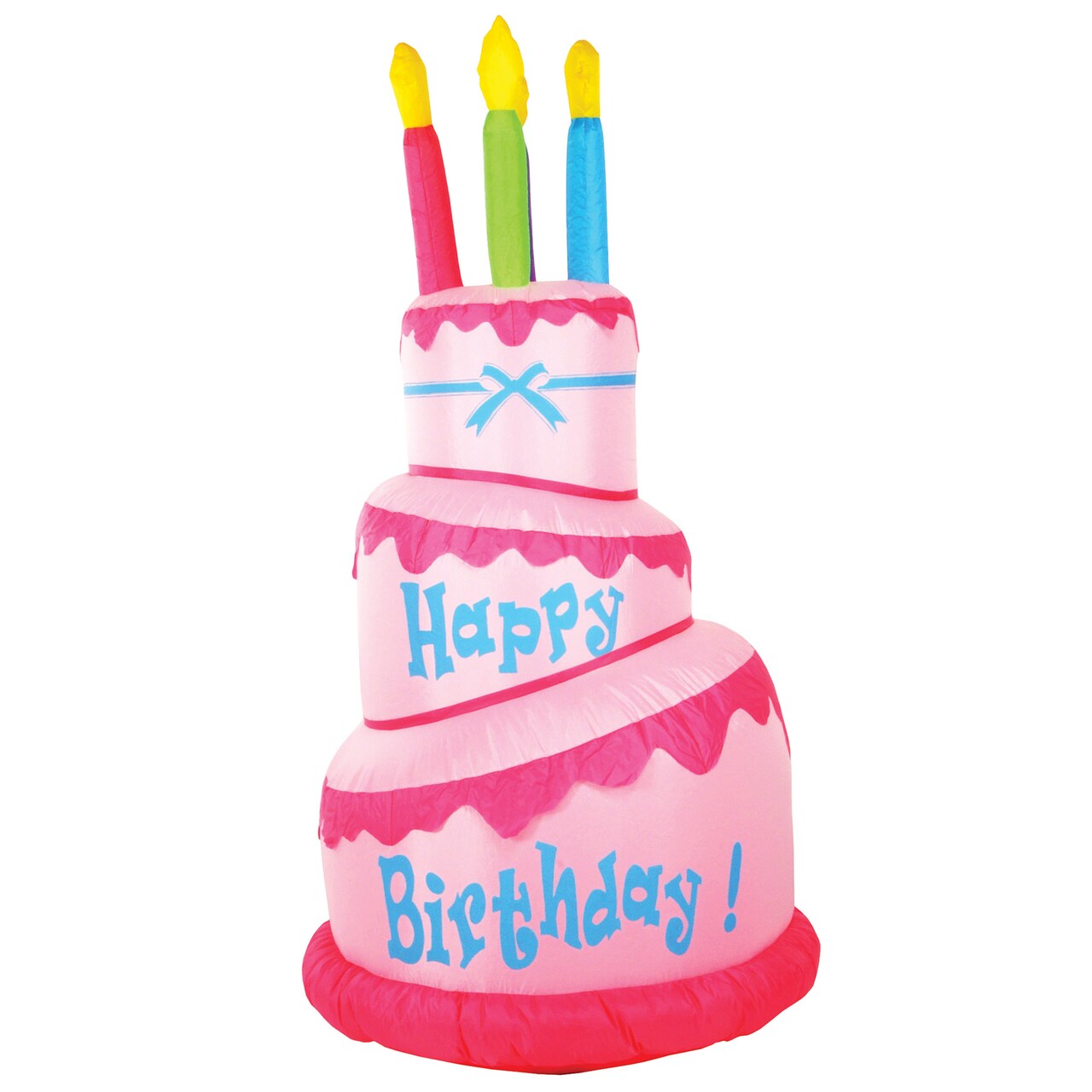 Beistle 5Feet 10in. x 3Feet 2in. Jumbo Happy Birthday Cake Inflatable - 1 Pack